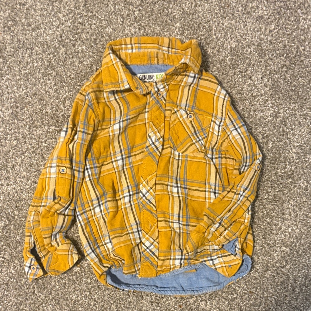 OshKosh B'gosh Mustard Plaid Button Down Shirt